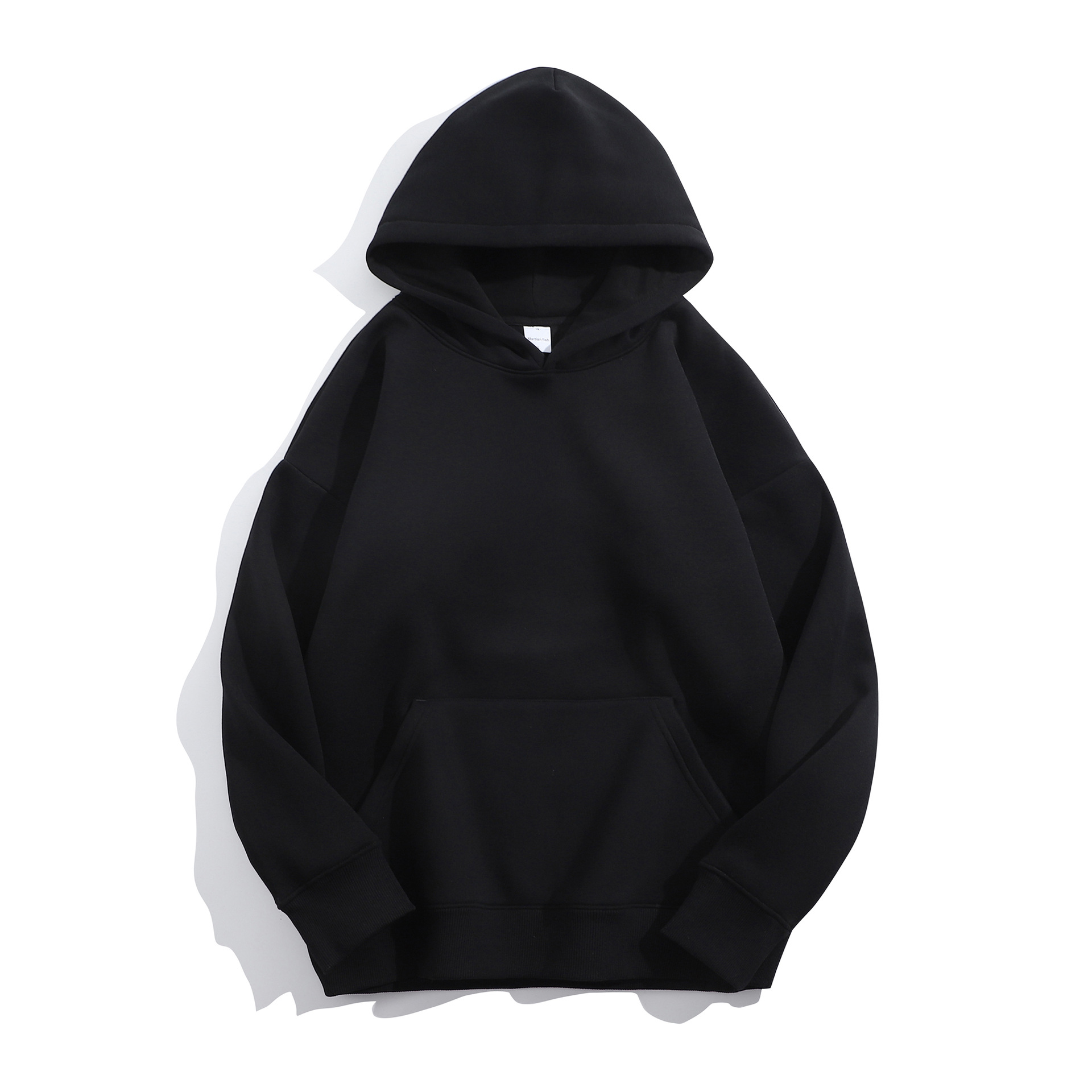 430G Winter Thickened Velvet Padded off-Shoulder Soft Glutinous Hooded Sweater Men's and Women's Same Solid Color Loose Heavy Pullover Hoodie