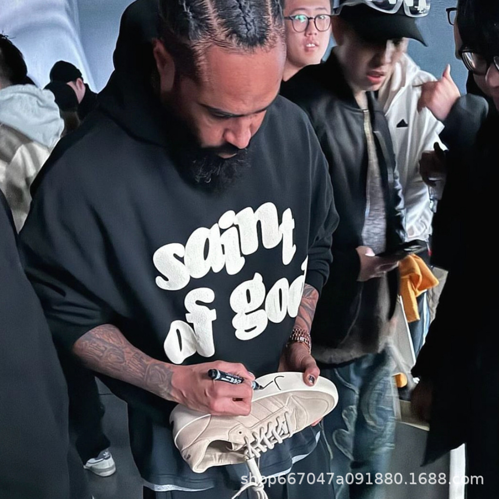 fog联名saint美式潮牌发泡字母短袖t恤新款ins宽松男女款-阿里巴巴