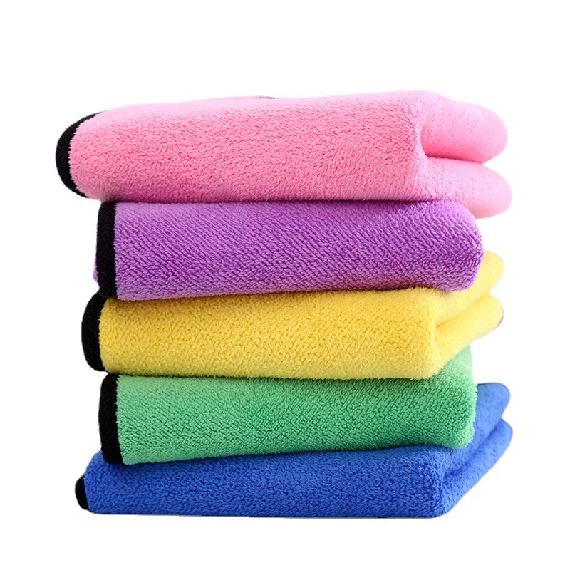 Coral Fleece Thickened Absorbent Car Towel Car Wash Towel Cleaning Supplies Towel Two-Color Double-Sided Car Towel Logo Towel