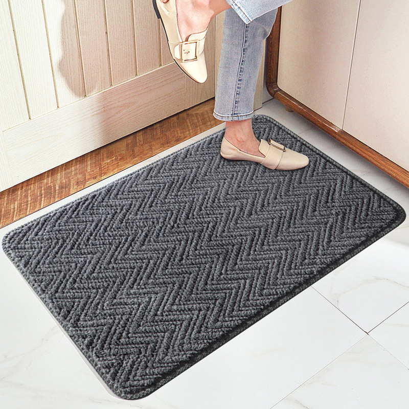 Household Bathroom Absorbent Floor Mat Living Room Bedroom Striped Fine Velvet Carpet Bathroom Door Non-Slip Foot Mats Wholesale