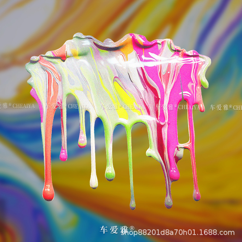 个性涂鸦汽车贴纸创意彩色颜料流淌车身车窗划痕剐蹭遮挡装饰贴纸
