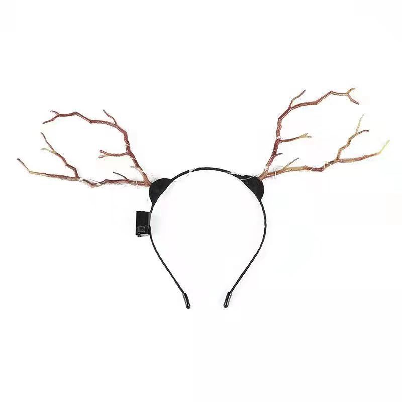 New Christmas Antler Hairband Internet Celebrity Elk Winter Glowing Headdress Christmas Ornament Hairpin Hair Ornaments Hot Sale