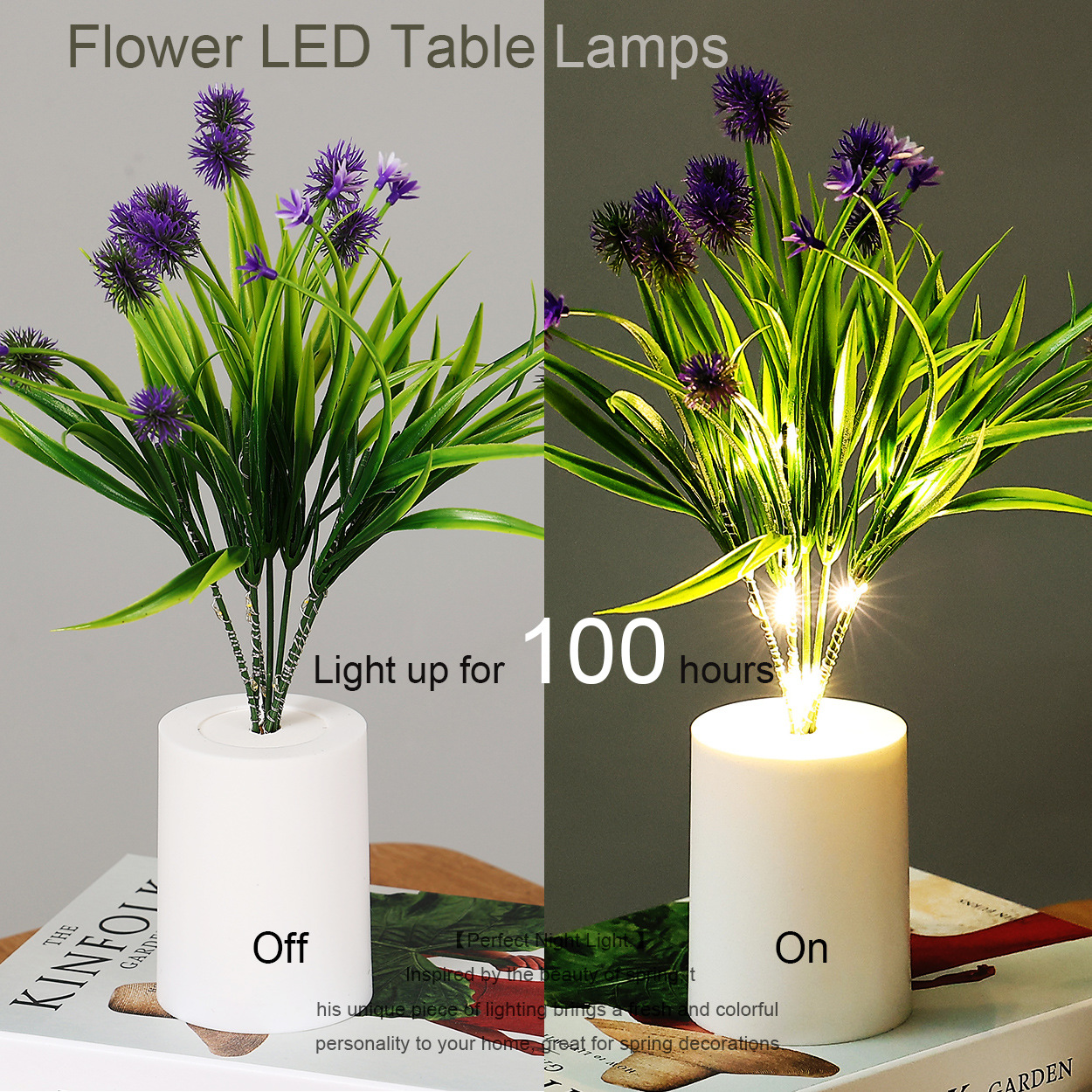 Exclusive for Cross-Border Silk Flower Small Night Lamp Fake Flower LED Candle Light Simulation Bouquet Domestic Ornaments Ambience Light