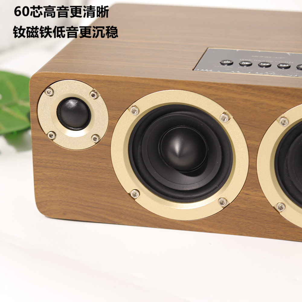 New HiFi Wooden Bluetooth Speakers Retro Desktop Bookshelf Audio U Disk Coaxial Wireless Computer Desktop