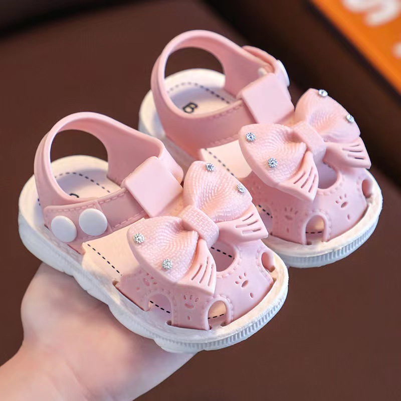 Girls' Sandals 2023 Summer Children's Closed Toe Soft Bottom New Little Girl Princess Shoes Infants Baby Toddler Shoes