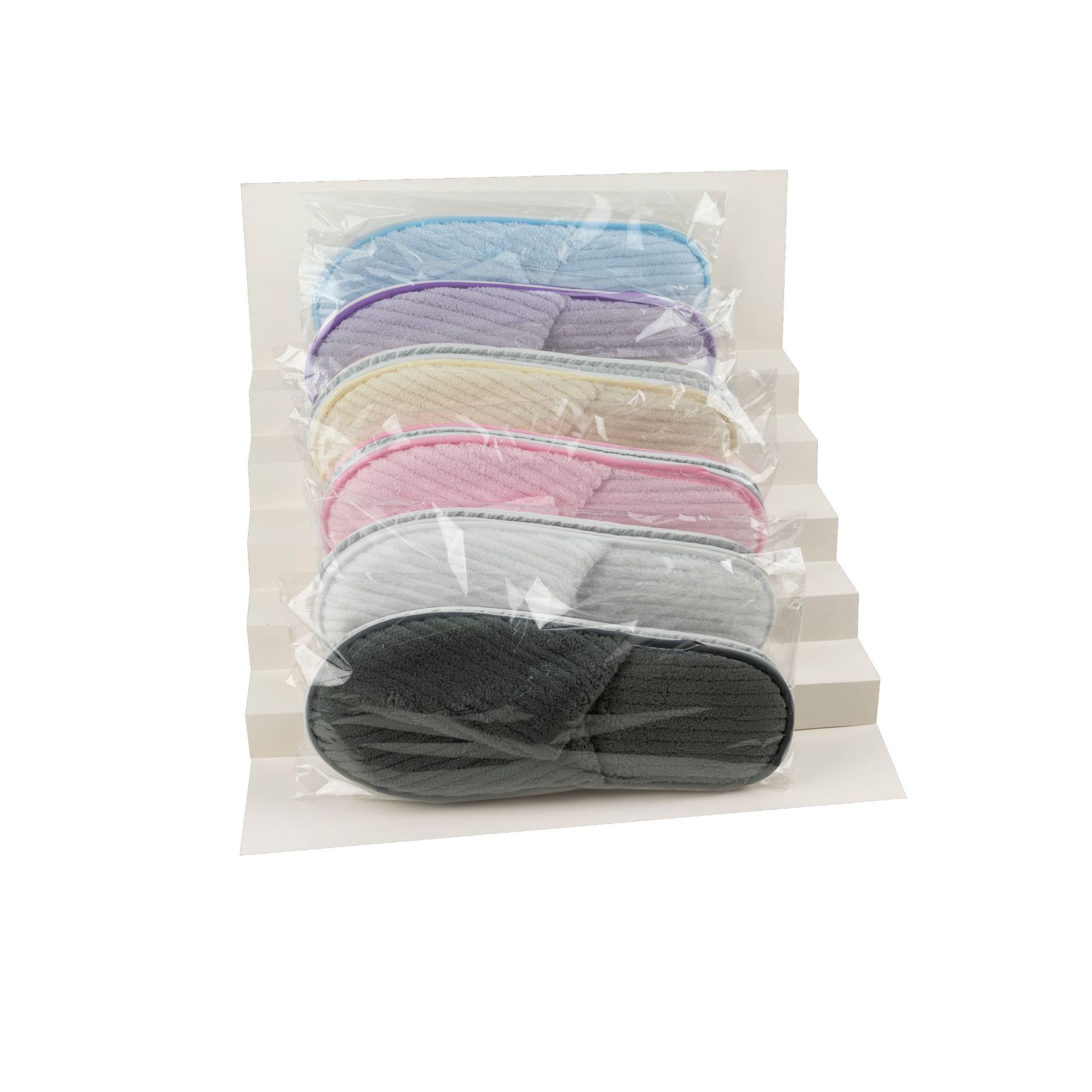 Home Hospitality Strip Coral Velvet Slippers Hotel Bed & Breakfast Room Disposable Slippers in Stock Wholesale