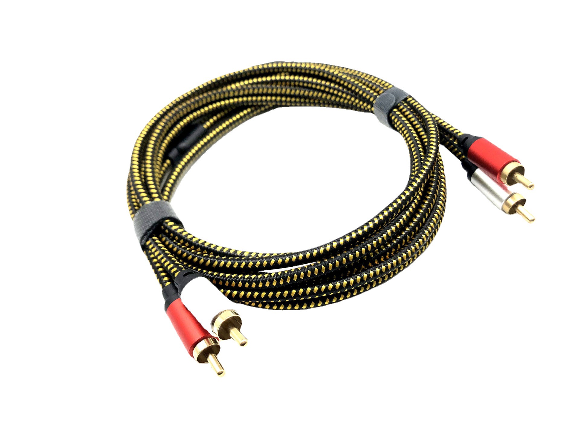 双莲花头音频线rca公对公 二对二av音频信号线电视电脑音箱功放线-阿