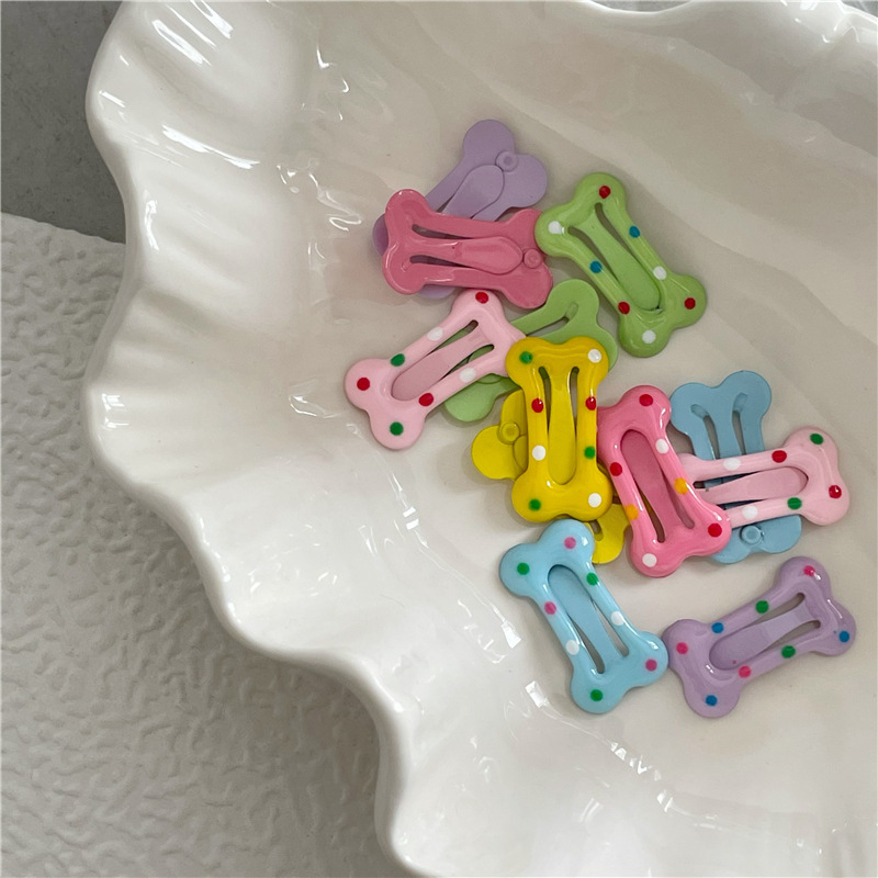 Eccentric Personality Cream Color Bone Mini Children Small Hairclip Side Clip Color Polka Dot BB Clip Bang Clip