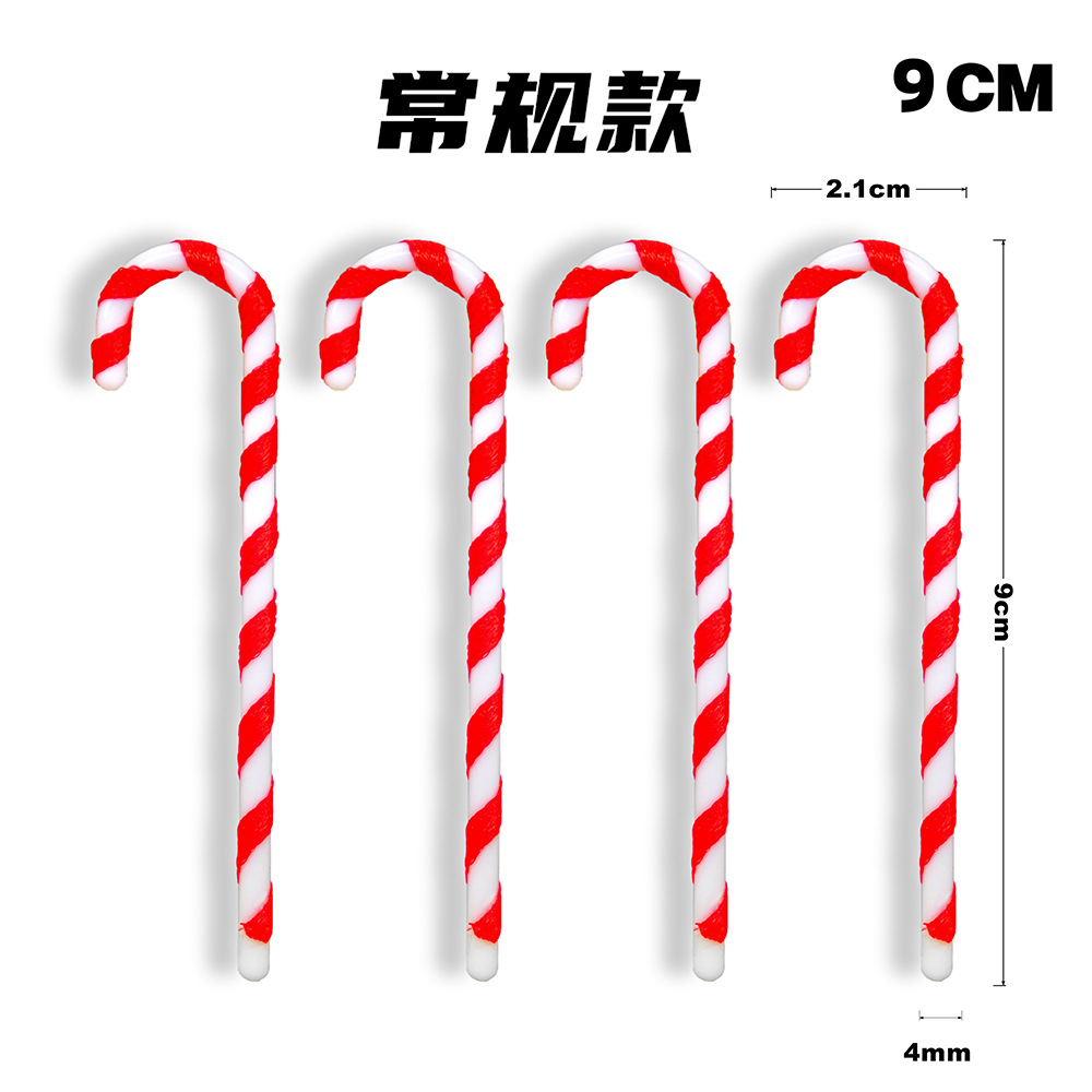 Manufacturers Supply Christmas Crutches Ornaments Mini Red and White Ribbon Small Cane Tree Pendant Decorative Gifts Wholesale