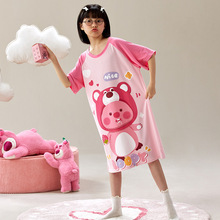 2024年儿童莫代尔睡裙女童夏季短袖中裙卡通可爱短袖睡衣薄款韩版