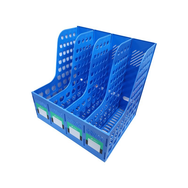 得培力4栏文件框 塑料桌面文件架办公桌面资料架收纳框文具批发