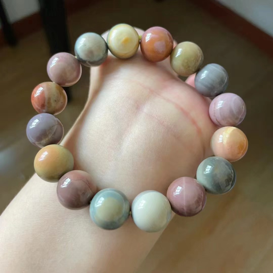 5mm天然阿拉善玛瑙彩玉爆裂纹治愈系手链手串生日伴手礼-阿里巴巴