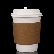 咖啡杯套一次性加厚牛皮纸防烫水杯套纸杯奶茶杯果汁隔热纸套100
