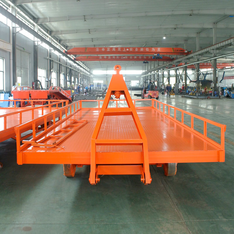 厂房工地重型运输牵引平板车物料搬运车10吨大载重四轮转向平板车