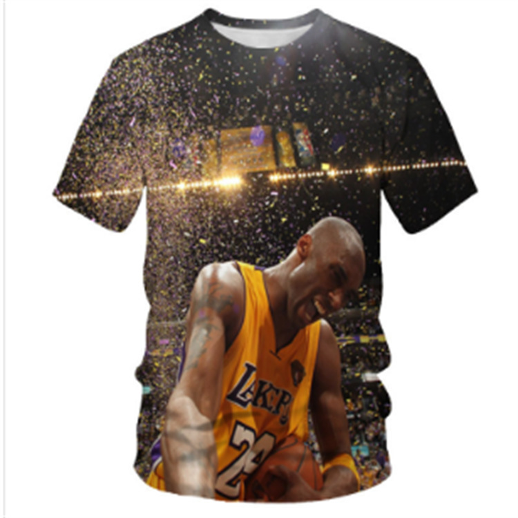 厂家现货 跨境t恤nba科比球星潮流3d数码印花男装休闲运动t恤上衣