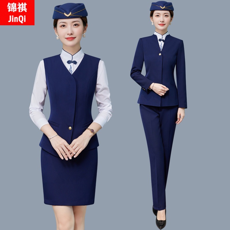 东航空姐制服女工作服前台接待职业套装气质物业客服电信工装秋冬