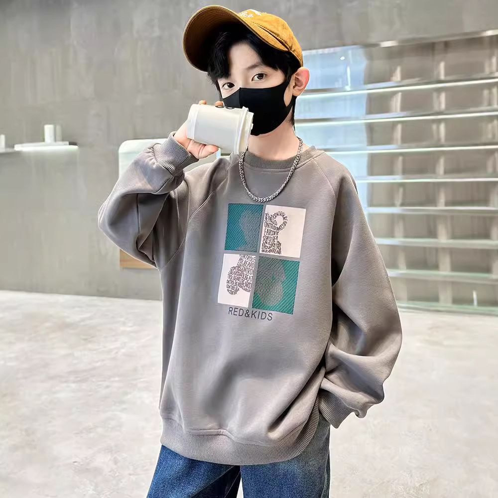 儿童装男童秋装卫衣2024新款春秋款秋季中大童男孩加绒上衣帅气潮