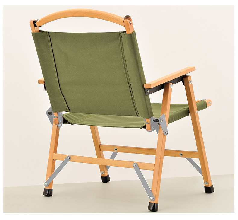 户外便携实木克米特椅露营休闲沙滩折叠椅自驾钓鱼榉木靠背武椅