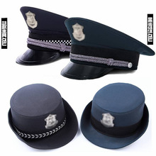 新款女男式保安卷边帽大檐帽保安 衬衫标志保安棉帽领带内腰带