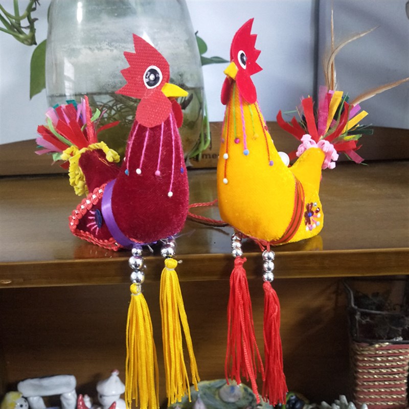 迎春鸡手缝制宝宝春鸡布艺立春戴的小孩子元旦缝打春迎春幼儿