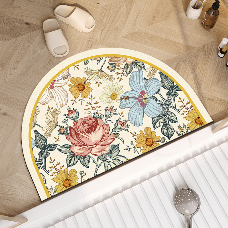 Light Luxury Bathroom Bathroom Entrance Floor Mat Absorbent Diatom Ooze Soft Mat Wash Basin Non-Slip Mat Toilet U-Shaped Floor Mat