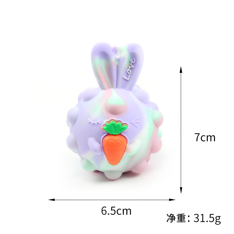 Cross-Border Supply New Bunny Modeling Squeezing Toy Pressure Reduction Toy Novelty Luminous 3D Stress Ball in Stock Wholesale