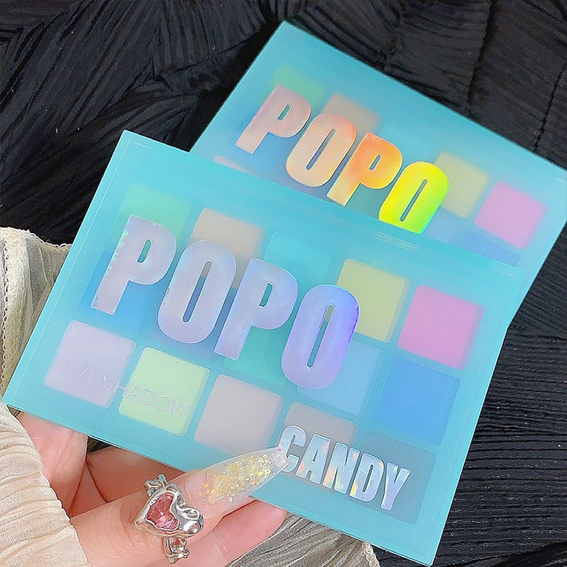 Popo Candy Fifteen Color Macaron Eye Shadow Plate Mint Green Candy Color Tiktok Cross Border Eye Shadow