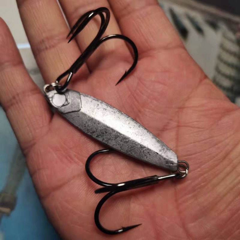 锚鱼铁板批发专用配5倍加强钩原色抛光毛坯铅ima马牌远投假饵跨境