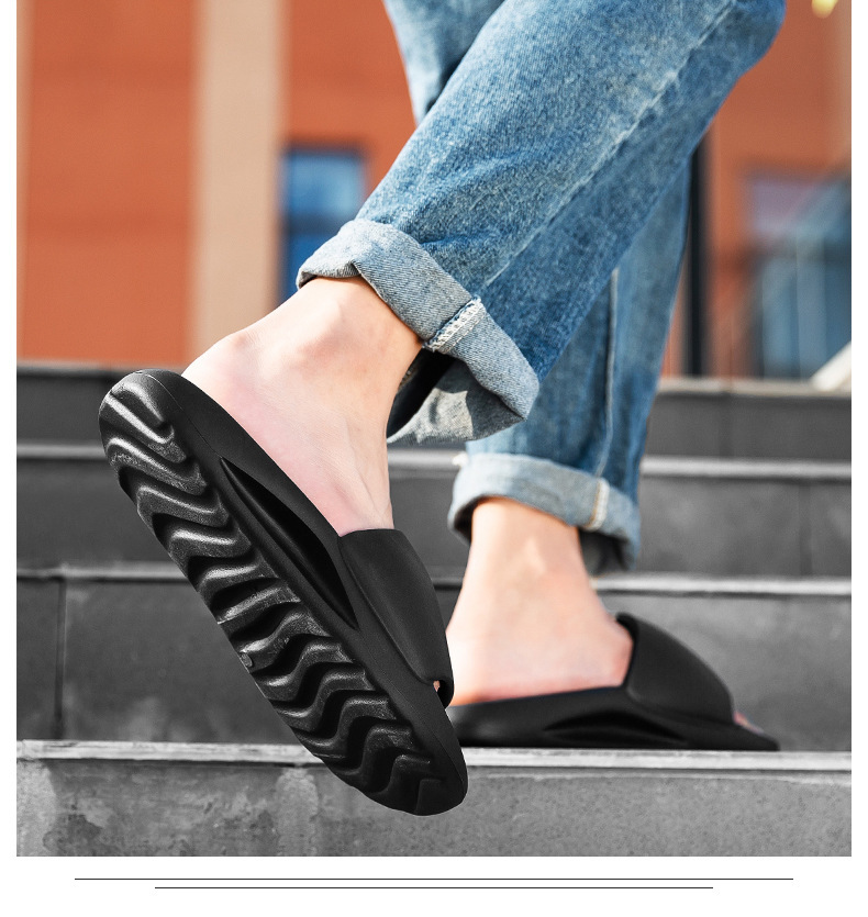 侃爷椰子拖鞋男夏网红大码外穿潮室外夏一字拖沙滩yeezy男士潮拖