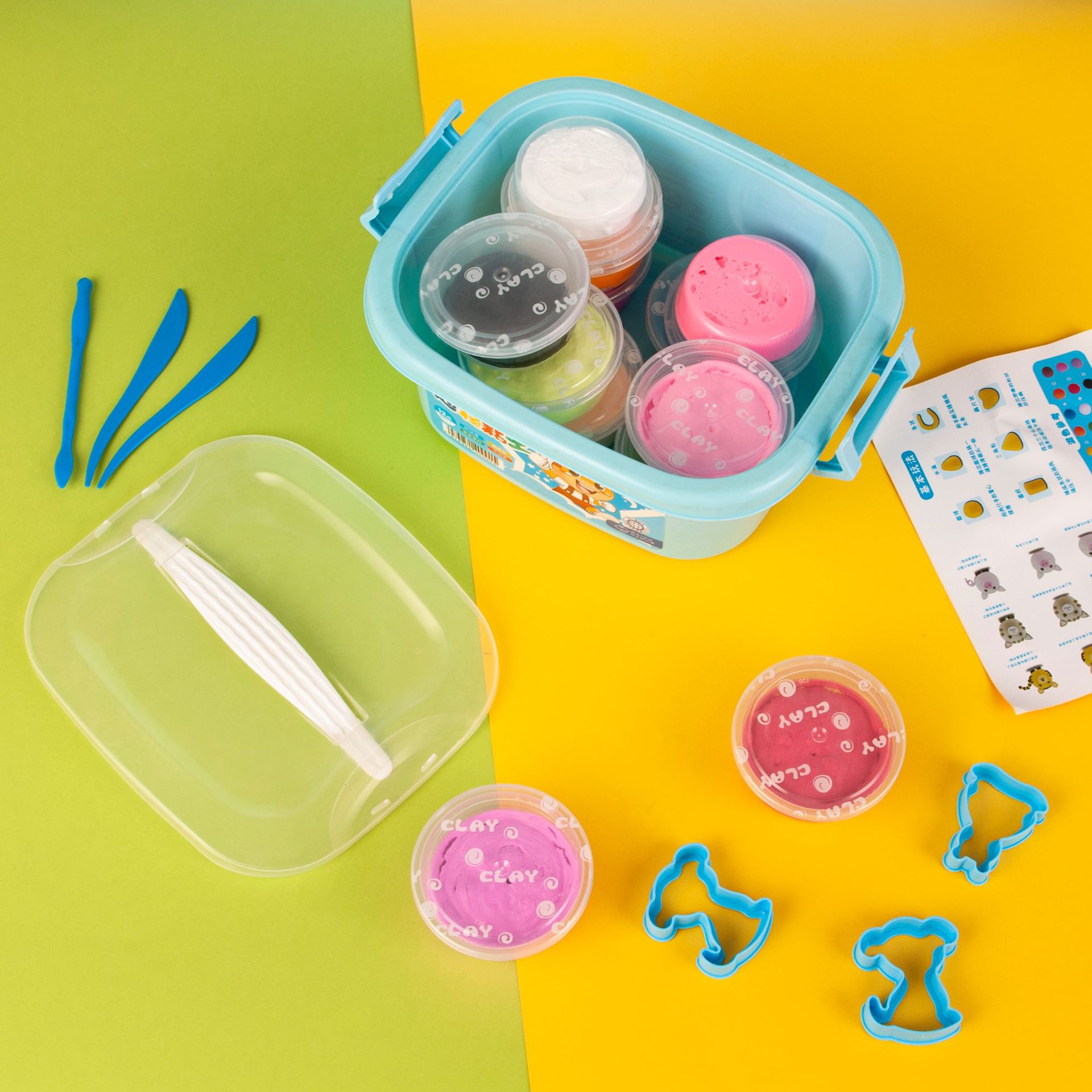 12色盒装超轻粘土 工具箱儿童橡皮泥彩泥 幼儿园玩具套装手工粘土