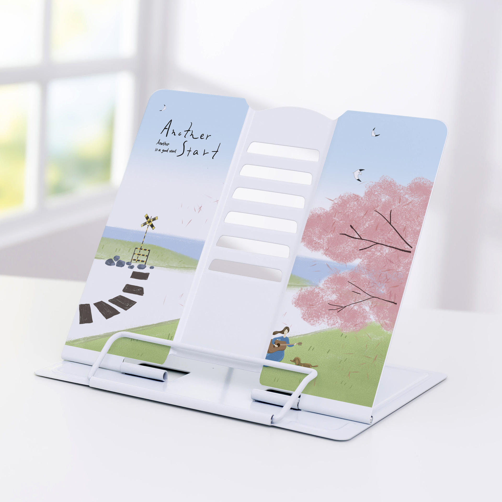 新上市看书架简约儿童学生书夹金属可调节跨境批发多功能阅读书架