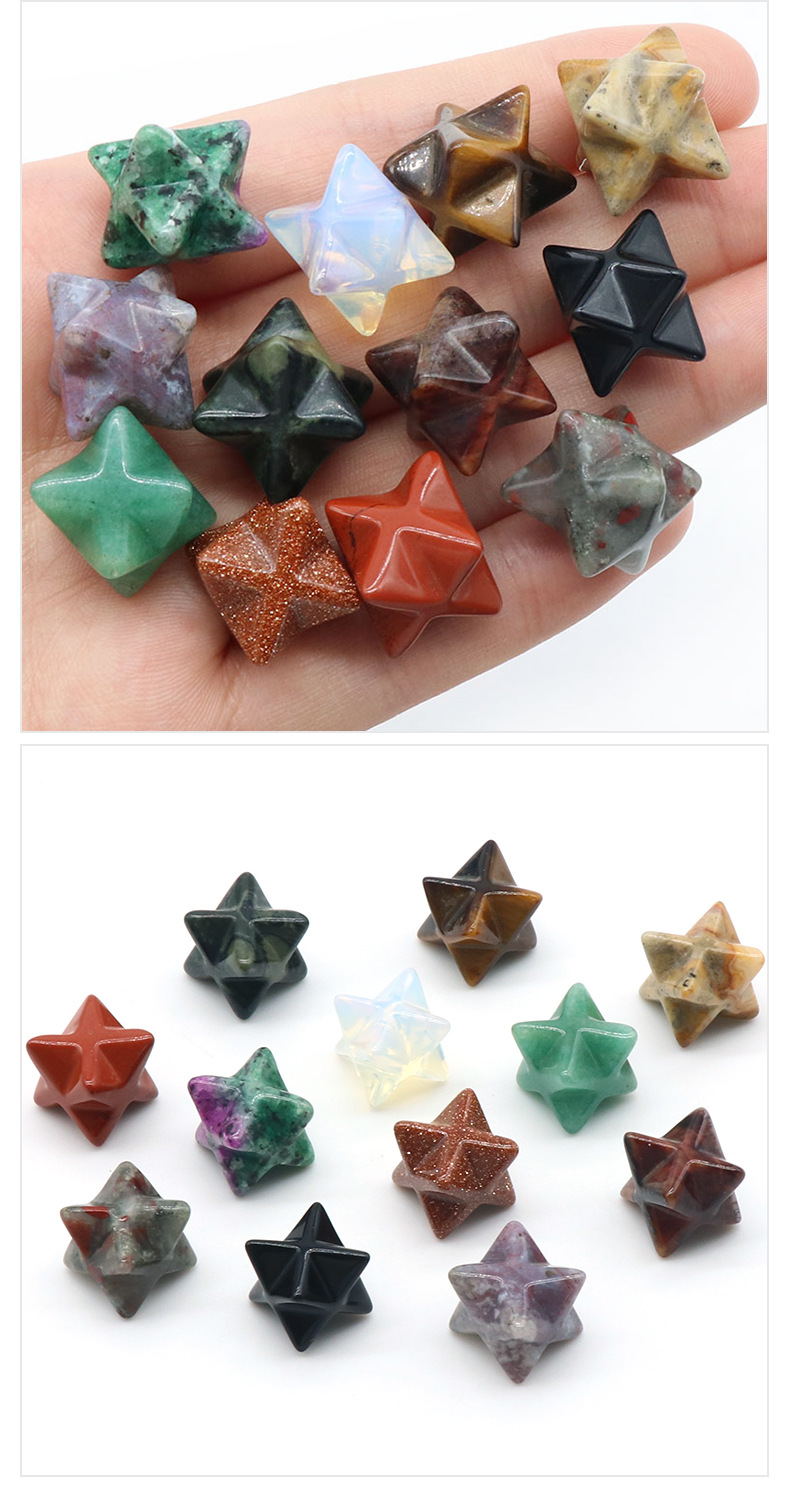 1260-merkaba天然水晶玛瑙石梅尔卡巴大卫星六芒星石头小摆件批发