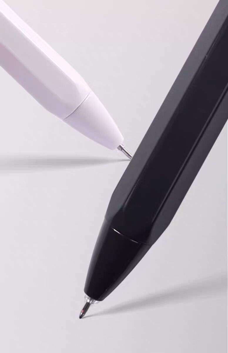 晨光无印风按动中性笔0.35黑色超细ins简约按动笔学生用碳素黑笔