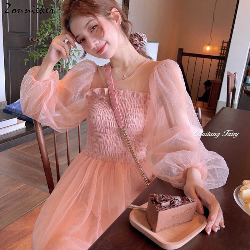 仙女连衣裙夏新款仙气超仙森系网纱法式初恋粉色甜美公主裙子