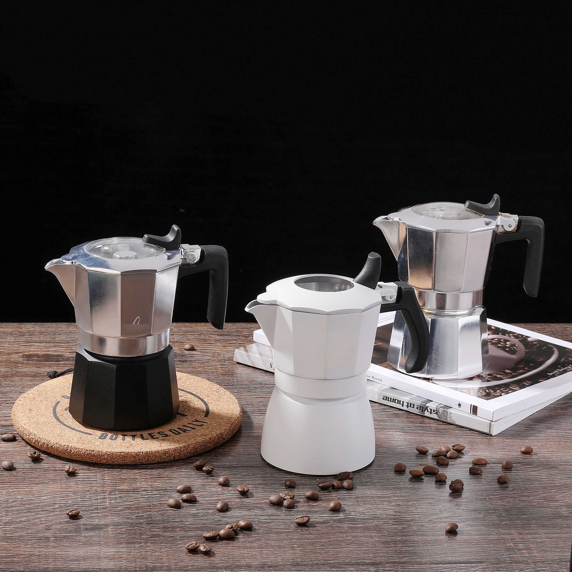 新品双阀摩卡壶意大利浓缩咖啡壶专利咖啡摩卡壶进口阀精工品质