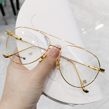 克罗星双梁金色纯钛眼镜架混CH5200异边形大框男女近视眼镜架批发