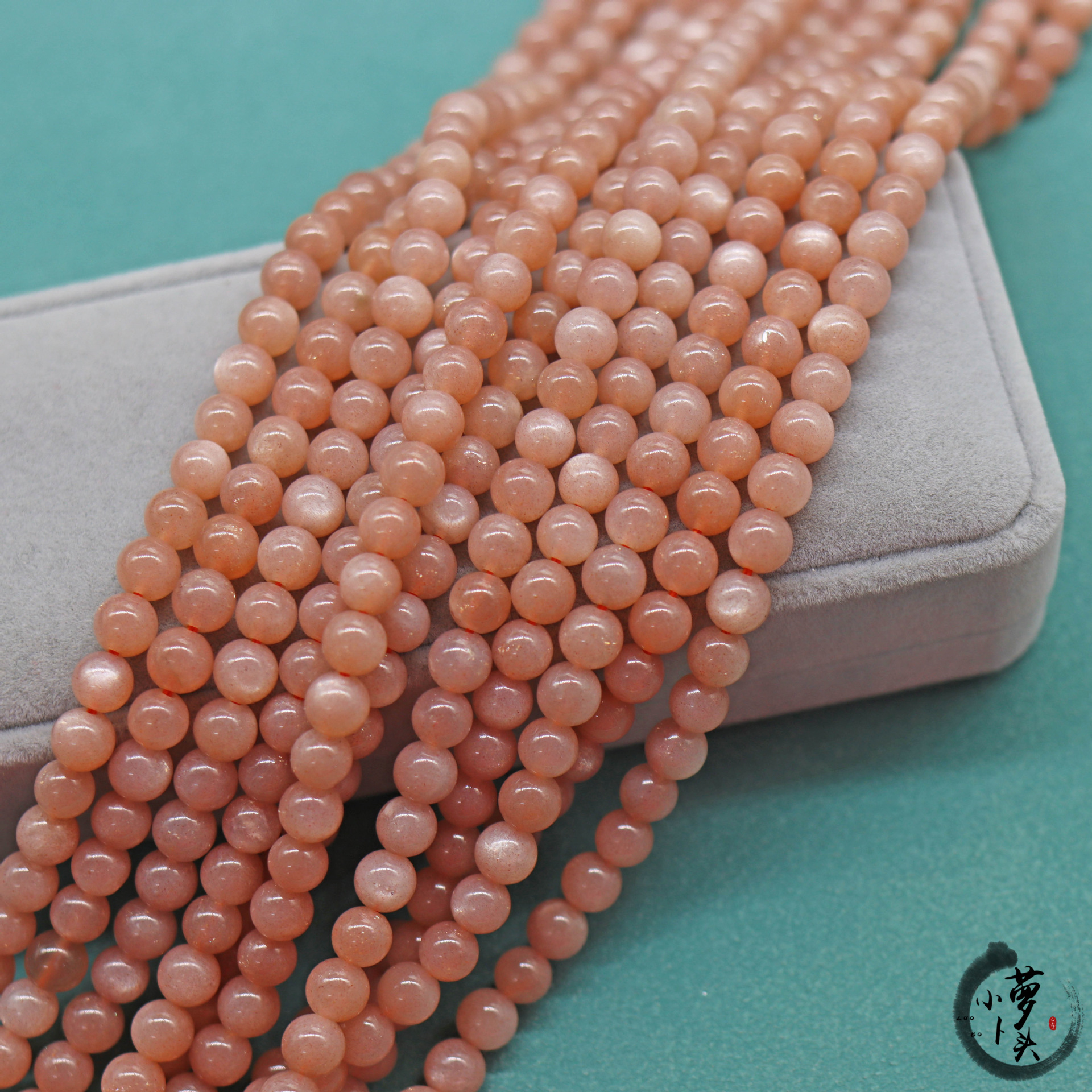 天然无优化太阳石散珠金星长石圆珠半成品手工diy手链项链配件