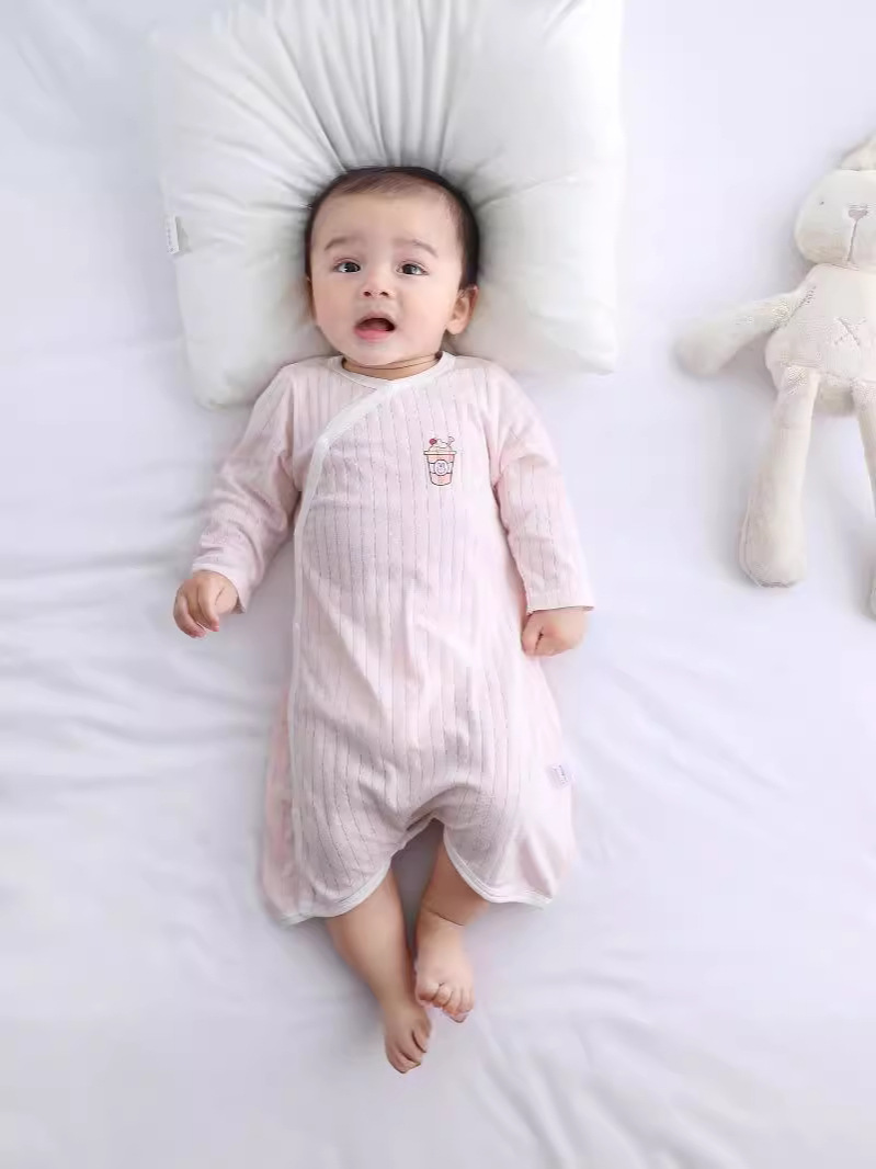 Baby Clothes Summer Baby Air-Conditioned Room Belly Protection Jumpsuit Baby Sleeping Bag Spring and Autumn Pure Cotton Newborn Thin Pajamas