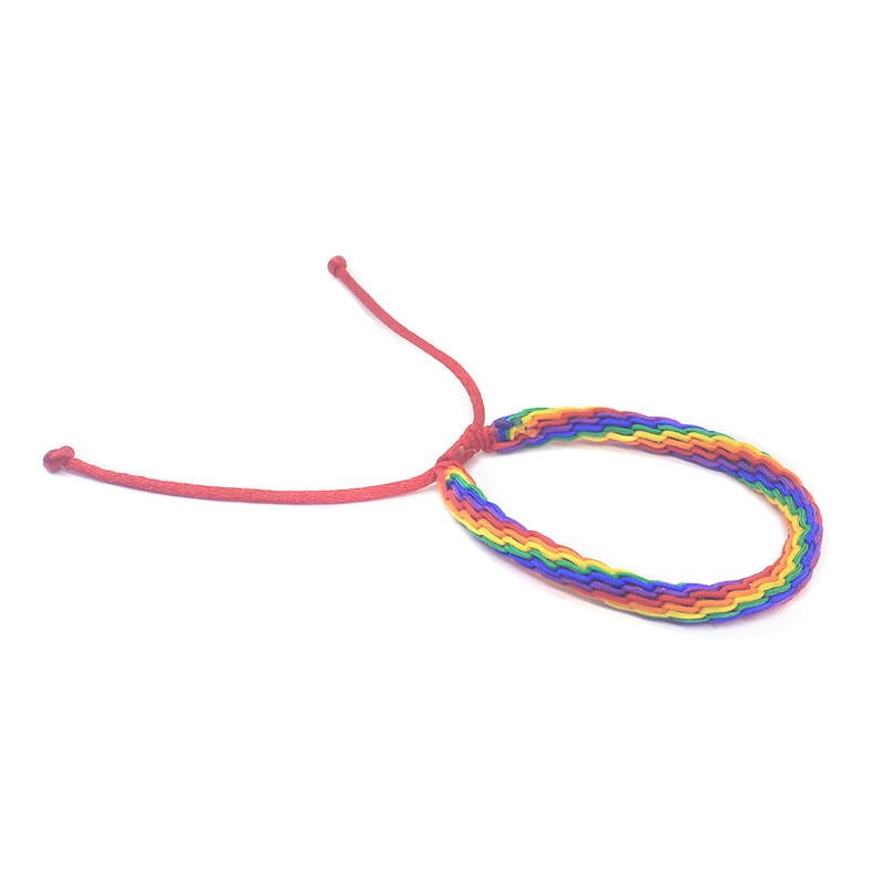 Rainbow Hand Woven Hand Rope Unisex Cross-Border Hot Selling Nepal Friendship Bracelet Adjustable