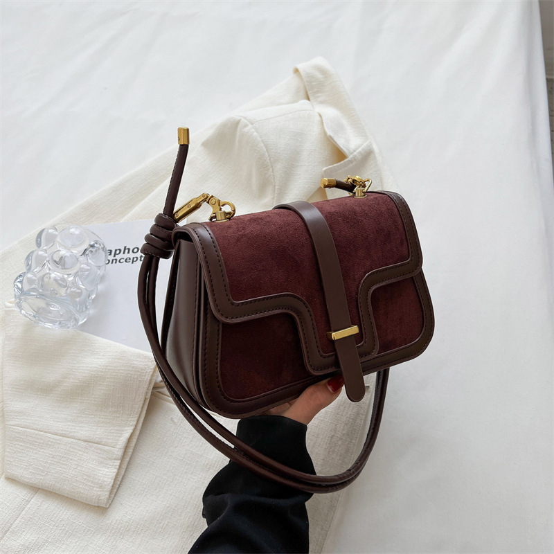 High-Grade Small Bag Women's Bag 2022 Autumn and Winter New Fashion Frosted Crossbody Bag All-Match Shoulder Small Square Bag Bags