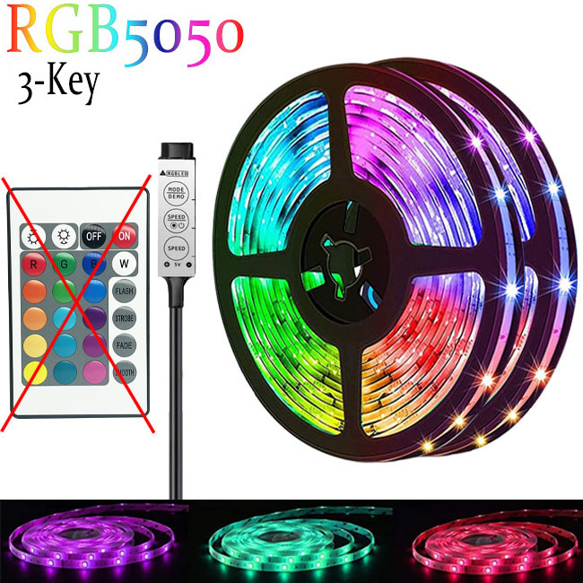 Cross-Border Direct Supply 5050RGB Light Bar Suit 5V Light Strip 24 Key Remote Control Bluetooth LED Light Strip RGB Light Bar