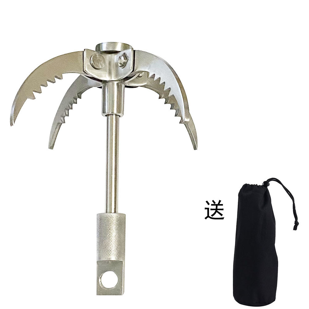 新款户外求生不锈钢飞虎爪钩野外攀岩登山钩攀登爪勾打捞锚钩工具