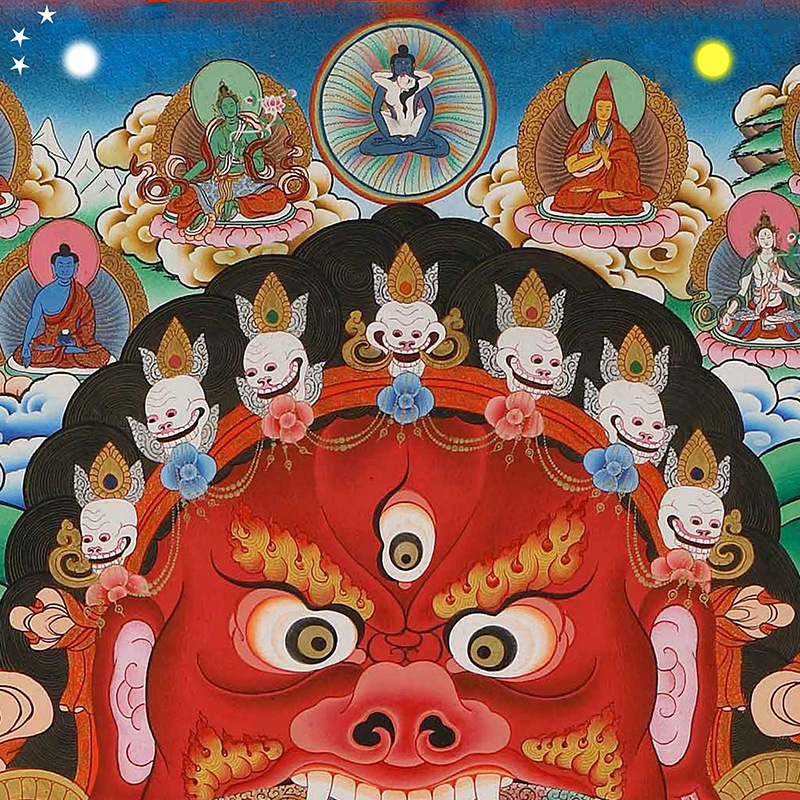 十二缘起六道轮回卷轴画因果报应唐卡生死轮回供奉挂画结缘佛像画