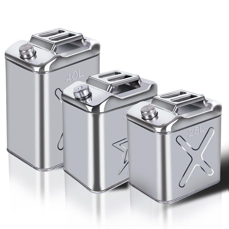 加厚304不锈钢汽油桶油桶30升20升40l方形柴油桶加油壶专用桶油箱