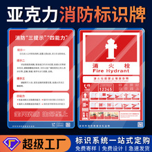 定制亚克力标识牌灭火器放置点温馨提示牌消防救援窗标识广告牌