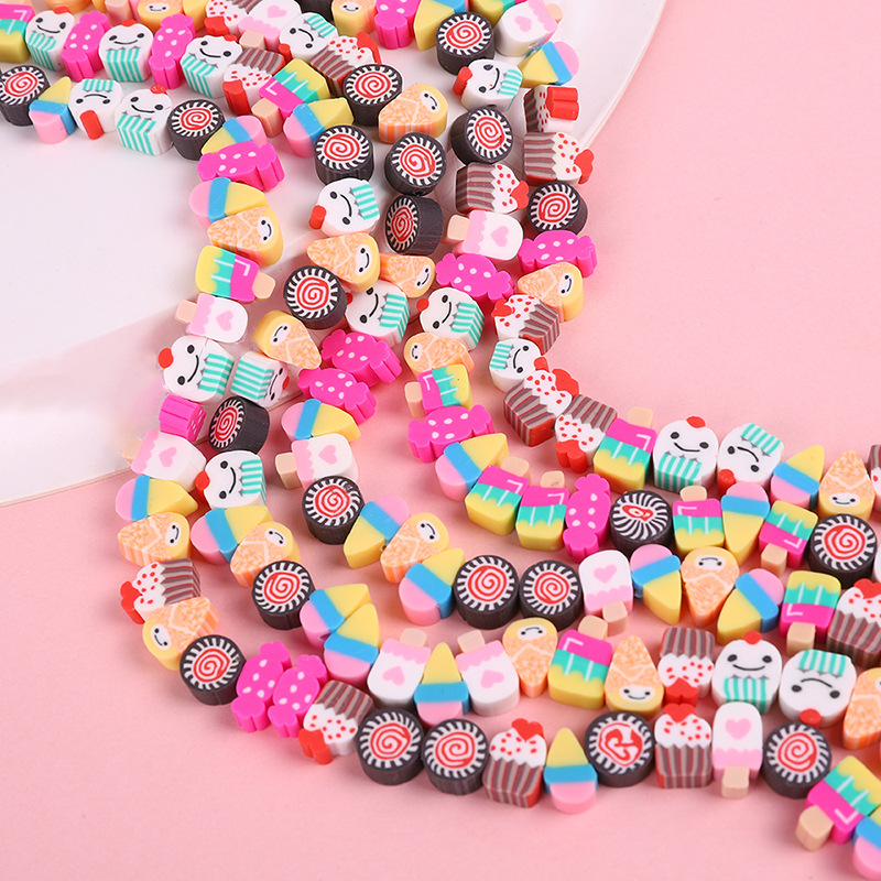 Children's Polymer Clay Handmade DIY Beaded Bracelet Decorations Material Accessories Cake Series