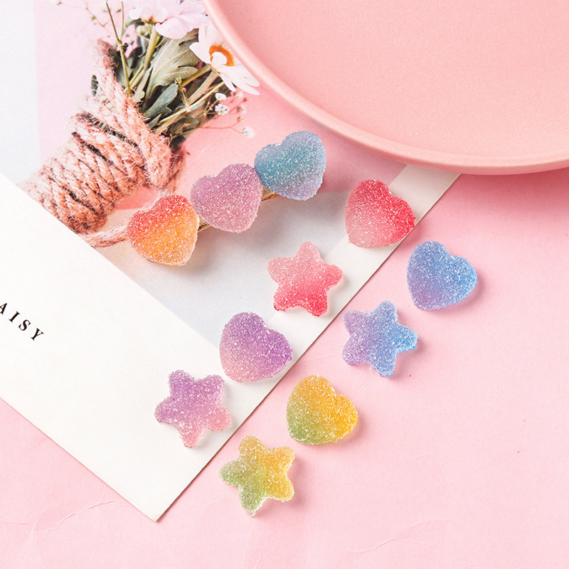 Candy Color Stars Heart Fondant DIY Handmade Earrings Stud Earrings Hair Ring and Hairpins Hair Accessories Materials Accessories