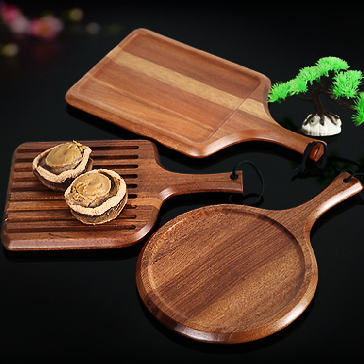 Wood Pallet Western Food Steak Cutting Tray Creative Pizza Plate Dessert Wooden Plate Bread Board Sushi Wooden Tray Swing Racket Plate