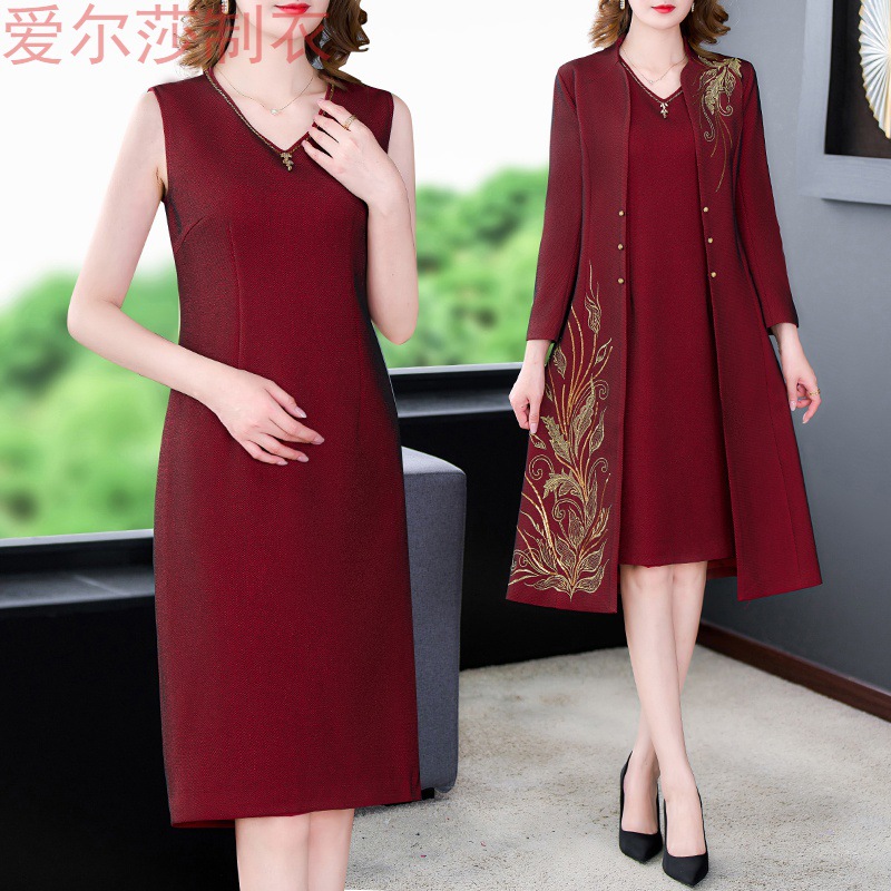 品质保证两件套高贵喜婆婆婚宴装秋冬季婚礼结婚妈妈礼服高贵大码