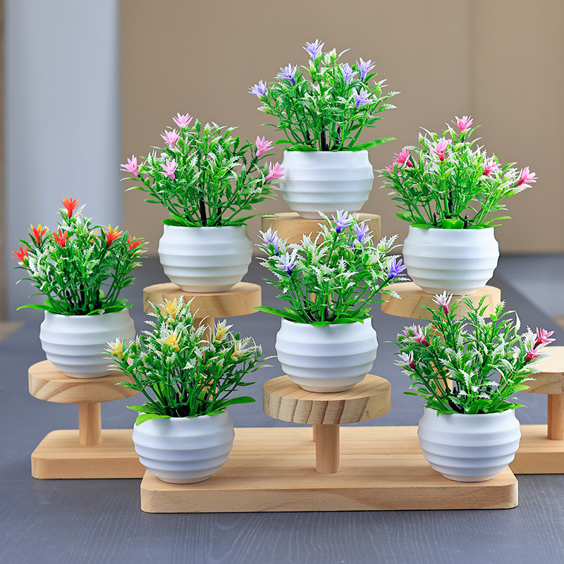 批发仿真满天星迷你盆栽桌面摆件摄影道具家居创意假花卧室摆设